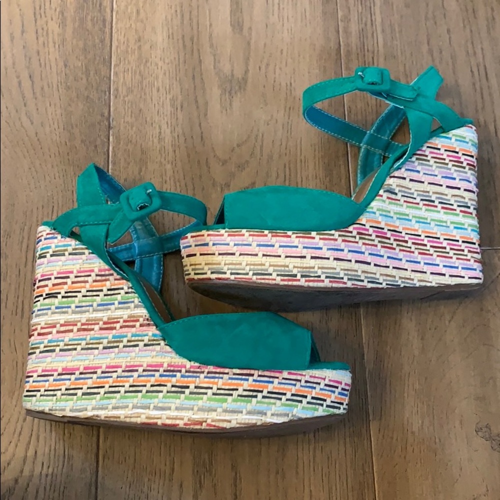 Multi Color Statement Wedge Sandals - image 3